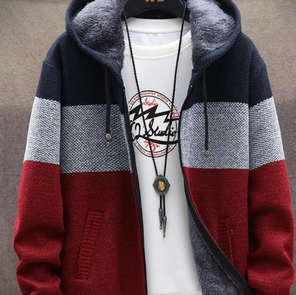 Men's Knit Cardigan Hooded Jacket - Picture 8 of 9